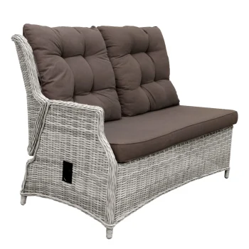 Best Bois Le Duc 2-zits Bank Aprano Met Rechter Leuning, Wit/grijs