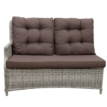 Best Bois Le Duc 2-zits Bank Aprano Met Rechter Leuning, Wit/grijs