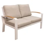 Clearance Bois Le Duc Bank 2-zit Foxton Wit Met Kussens