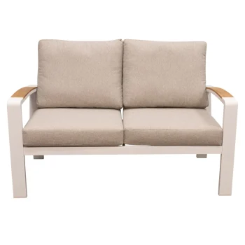 Clearance Bois Le Duc Bank 2-zit Foxton Wit Met Kussens