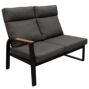 Clearance Bois Le Duc Bank 2-zit Links Harston Zwart Met Kussens