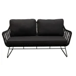 Online Bois Le Duc Bank 2-zit Mezzavia Zwart Met Kussens