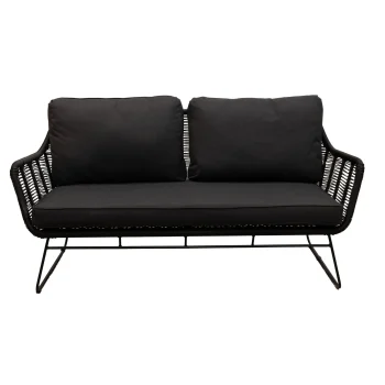 Online Bois Le Duc Bank 2-zit Mezzavia Zwart Met Kussens