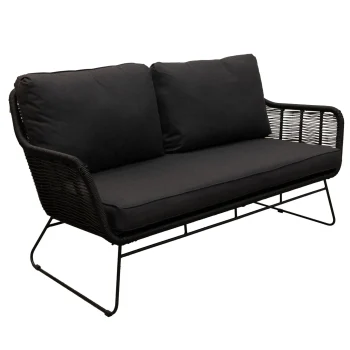 Online Bois Le Duc Bank 2-zit Mezzavia Zwart Met Kussens