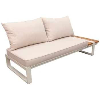 Clearance Bois Le Duc Bank 2-zits Links Frullo Crème Met Kussens