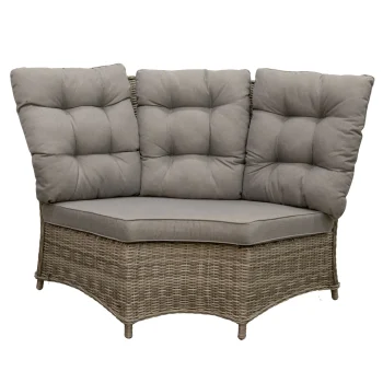 Sale Bois Le Duc Bank Hoek Rond Aprano Willow Grey Met Kussens