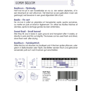 Online Horti Tops Basilicum Fijnbladig Zaad