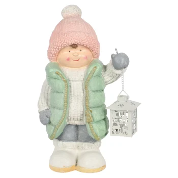 Sale Beeld Kind Groen Lantaarn 43 Cm