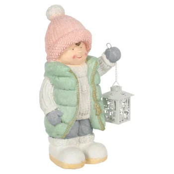 Sale Beeld Kind Groen Lantaarn 43 Cm