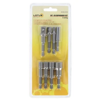 Hot Lotus Bit -en Dophouder Set 8-delig Magnetisch