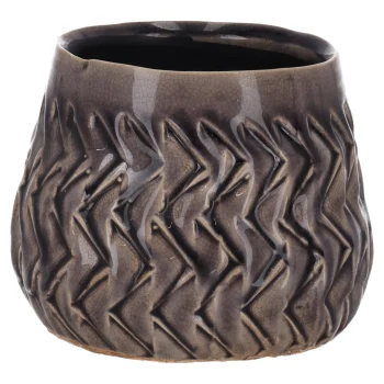 Clearance Natural Collections Bloempot Grijs 13 X 10 Cm