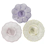 Fashion Mica Decorations Bord Glas Bloem 12 Cm 3 Assorti
