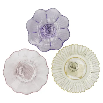 Fashion Mica Decorations Bord Glas Bloem 12 Cm 3 Assorti