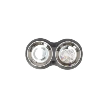 Discount Friendly Pet Eetpot Hond Duo Ribbel Zwart 2x160