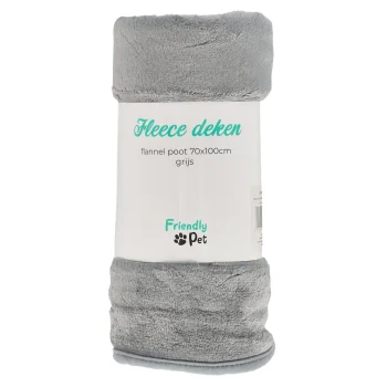 New Friendly Pet Fleece Flanel Poot 70x100cm Grijs