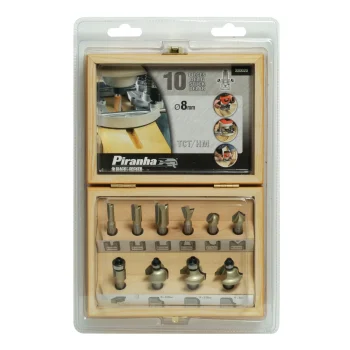 Outlet Piranha Frezenset 10-delig 8mm +k