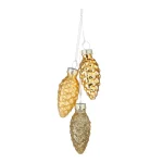 New Mica Decorations Hanger Dennenappels Groen Goud