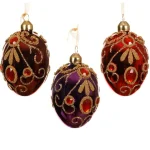 Fashion Decoris Hanger Ei Glas Rood 8 Cm