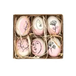 Outlet Natural Collections Hanger Ei Naturel Roze 6st