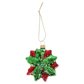 Hot Hanger Glas Kerstster Klein Rood