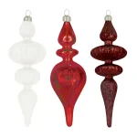 Fashion Natural Collections Hanger Glas Rood Wit 6 X 18 Cm