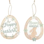 New Natural Collections Hanger Happy Easter Hout 19cm
