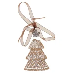 Clearance Hanger Kerstboom Ster Grijs Gingerbread 9 Cm