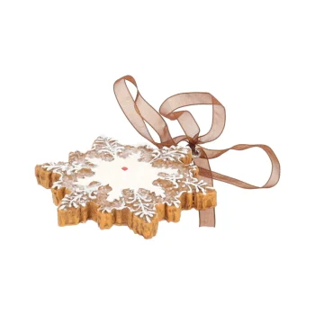 Best Hanger Sneeuwvlok Gingerbread Wit 8 Cm