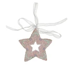 Hot Hanger Ster Gingerbread Roze 8 Cm