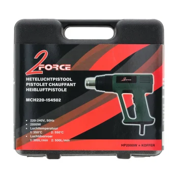 Online 2-Force Heteluchtpistool Met Koffer HP2000W