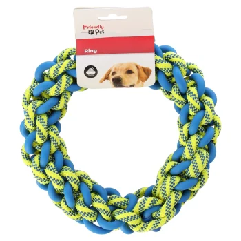 Best Friendly Pet Hondenpeelgoed Ring L Blauw/geel 23cm