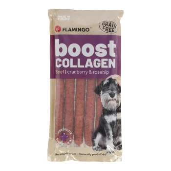 Outlet Flamingo Hondensnack Boost Worst Rund+collageen 600g