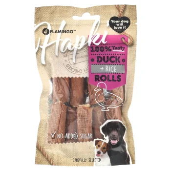 New Flamingo Hondensnack Hapki Rijstsigaar Eend 85gr