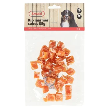 Online Smulti Hondensnack Kip Marmer Cubes 85g