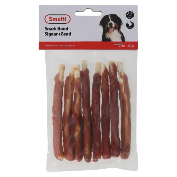 New Smulti Hondensnack Sigaar+eend 12cm 100G