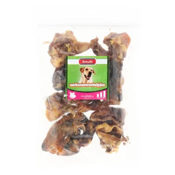 Outlet Smulti Hondensnack Varkensoor Schelp 250g