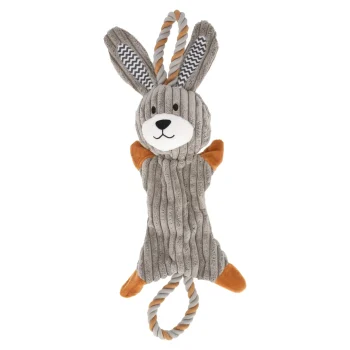 Discount Friendly Pet Hondenspeelgoed Gommy Konijn + Trektouw Grijs 48cm