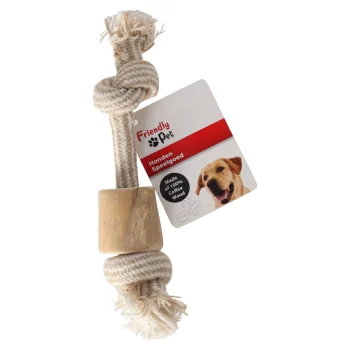 Sale Friendly Pet Hondenspeelgoed Java Hout 1 Blok+touw Bruin S
