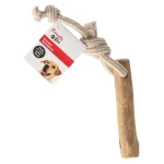 Hot Friendly Pet Hondenspeelgoed Java Hout Stok + Trektouw Bruin S