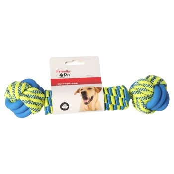 Discount Friendly Pet Hondenspeelgoed Knoopbeen Blauw/geel 28cm
