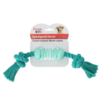 Online Friendly Pet Hondenspeelgoed Touw+salami 50cm Camo