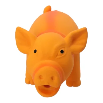 Online Friendly Pet Hondenspeelgoed Varken Latex 16cm Oranje