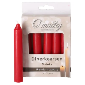 Best O'malley Kaars Diner 12 Cm Rood 5 Stuks