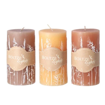 Hot Boltze Lights Kaars Graser 13 Cm 3 Assorti Oranje