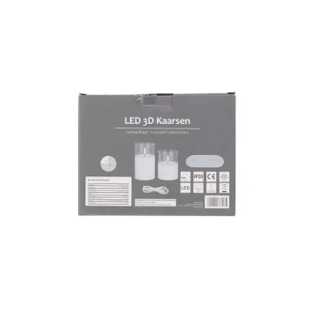 Fashion Kaars LED Set 2 Wit Oplaadbaar
