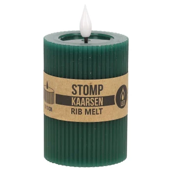 New O'malley Kaars Rib Melt LED 7 X 10 Cm Donkergroen