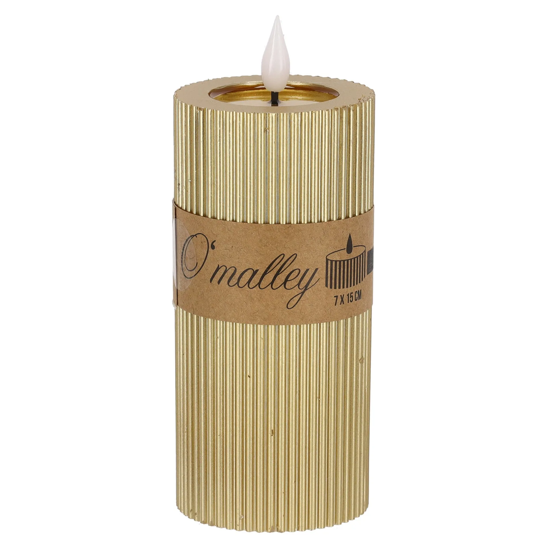 kaars-rib-melt-led-7-x-15-cm-g-YYQYvXnY-0.webp Clearance O'malley Kaars Rib Melt LED 7 X 15 Cm Goud