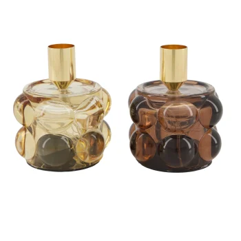 Best Natural Collections Kaarshouder Glas Bruin 8 X 10 Cm 2 Assorti