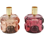 Hot Natural Collections Kaarshouder Glas Roze 8 X 10 Cm 2 Assorti
