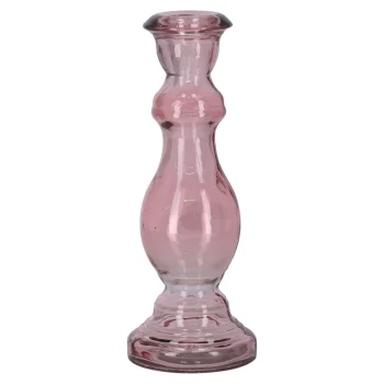 Fashion Natural Collections Kaarshouder Van Glas 7 X 20 Cm Roze, 2 Assorti